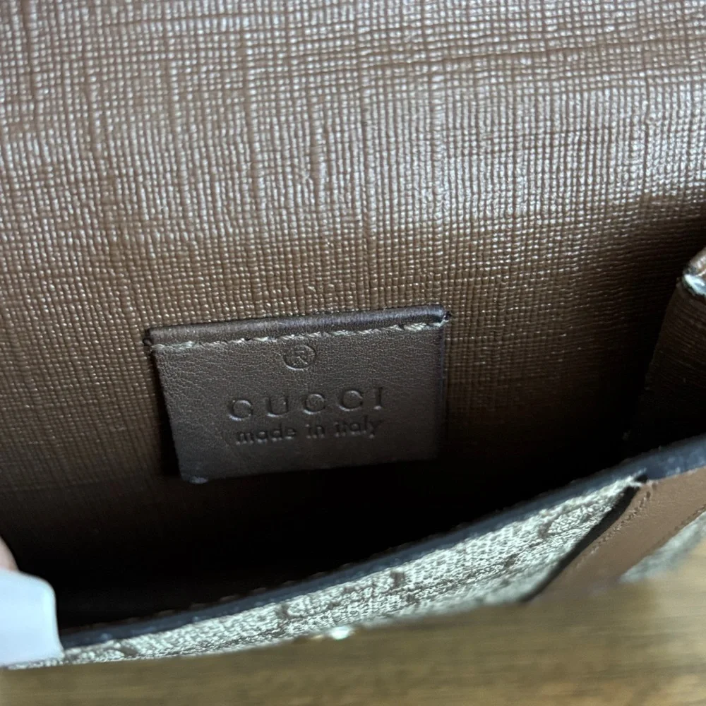 Brown and Gold GUCCI Monogram Wallet - Picture 4 of 13